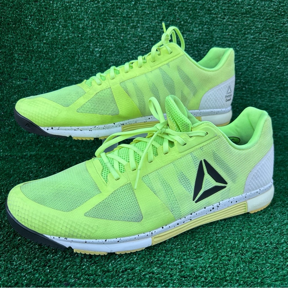 Size 13 Reebok CrossFit Speed TR 2.0 Athletic Shoes Yellow Green BS8100 Sneakers